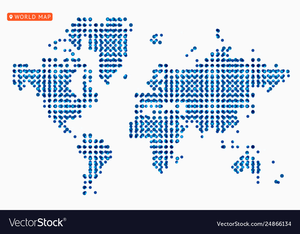 Abstract map world from dot forms