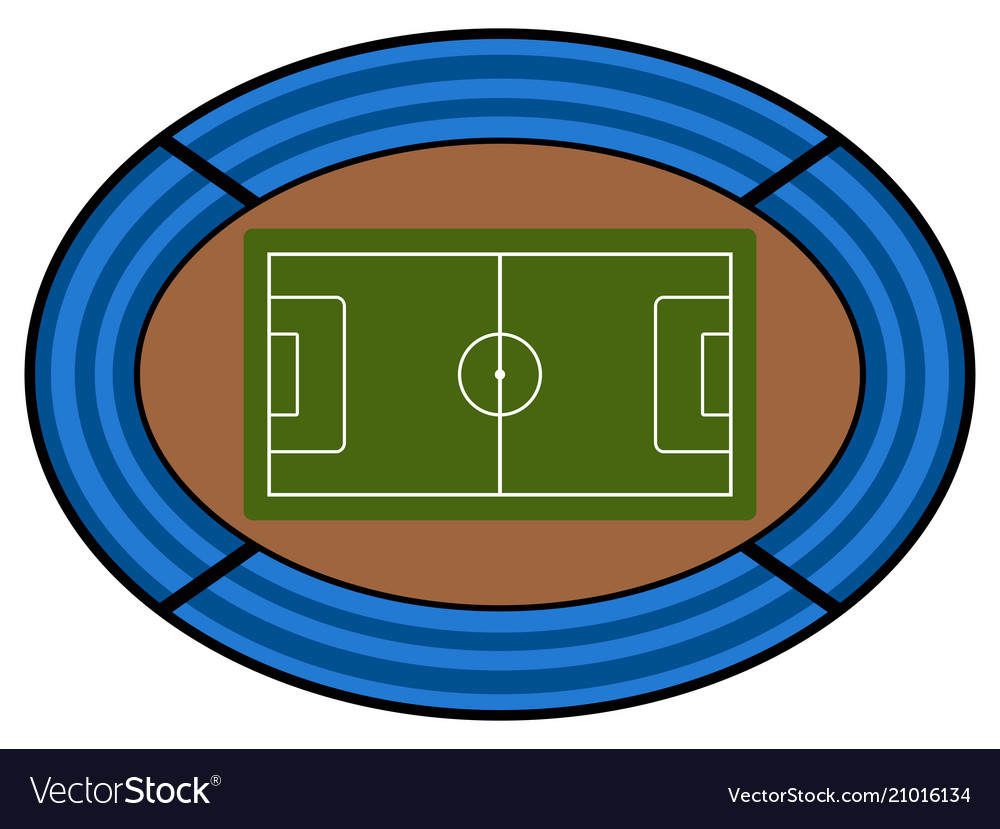 Hand Drawn Vector Drawing Of A Soccer Stadium Aerial View Soccer ...