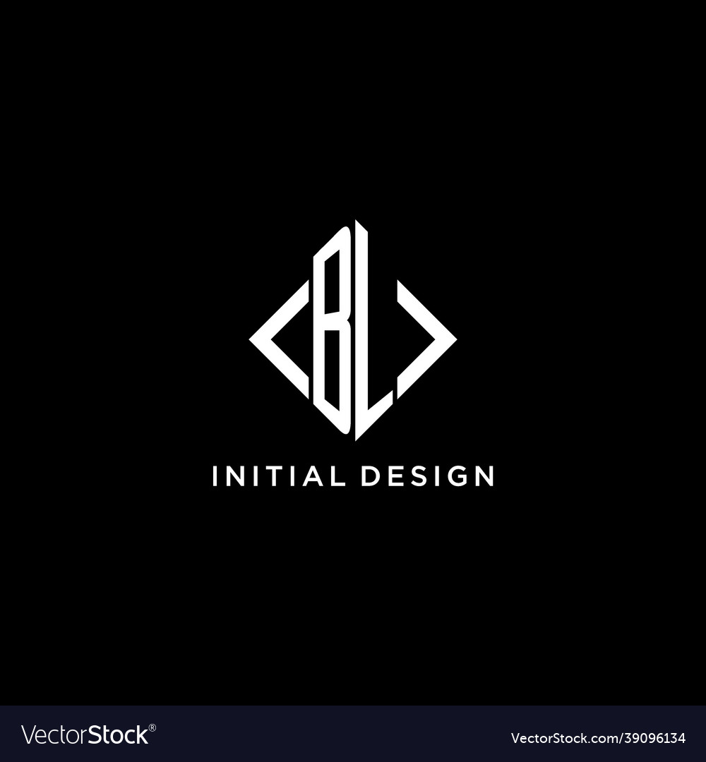 Bl initial monogram with rhombus shape logo design