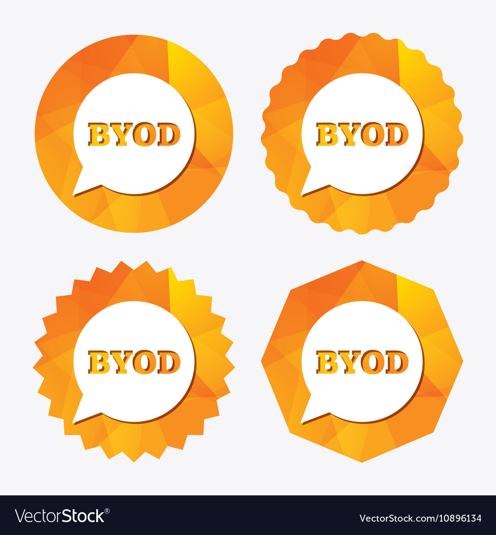 Byod sign icon bring your own device symbol Vector Image