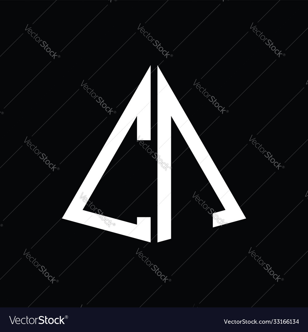 C n white triangle initials with a black