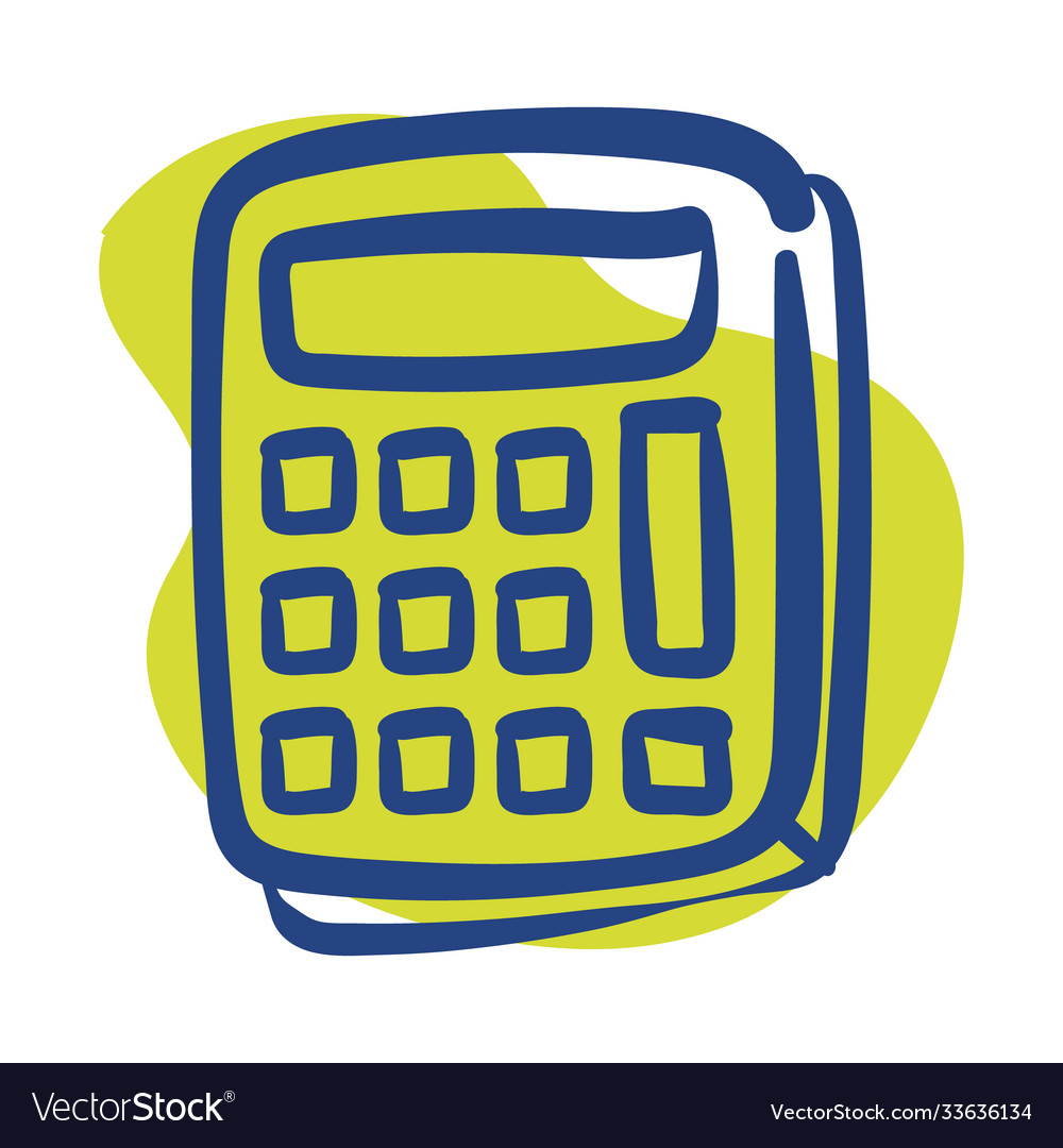 Calculator math device line style icon Vector Image Calculator math device line style icon