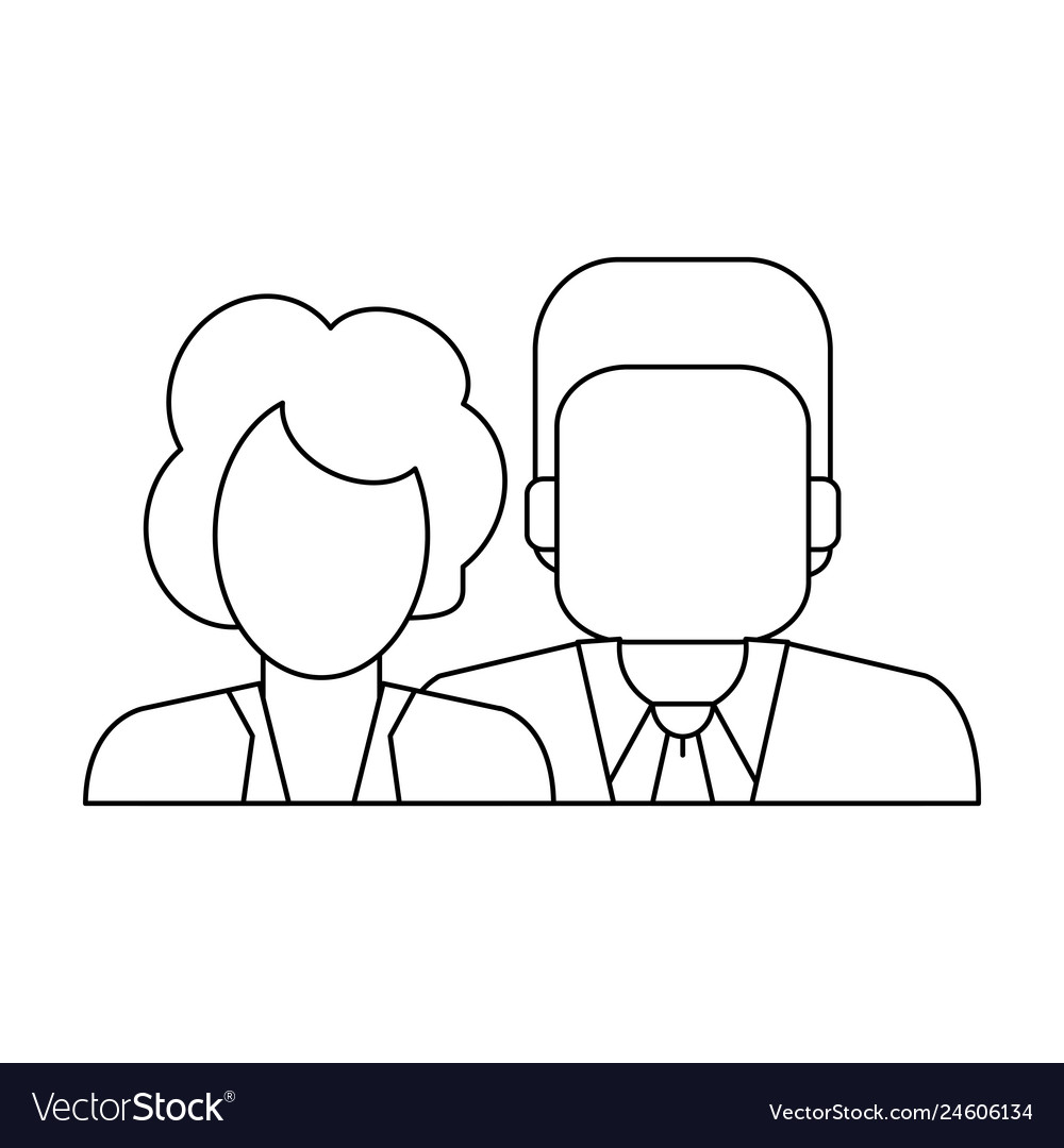 Couple avatar faceless in black and white Vector Image