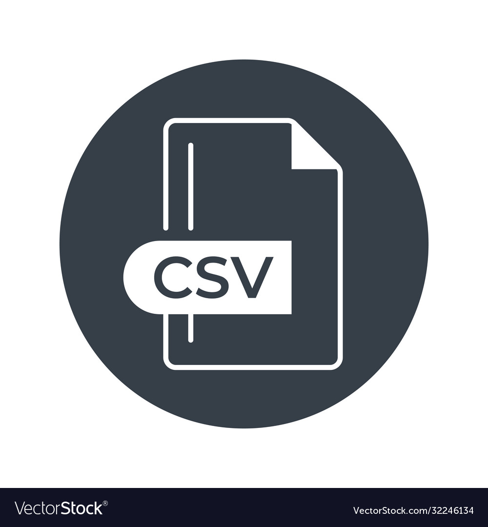 Csv file format icon extension filled