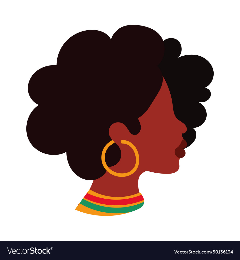 Cute afro american girl character avatar