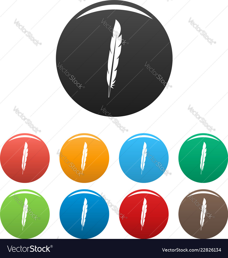 Design feather icons set color Royalty Free Vector Image