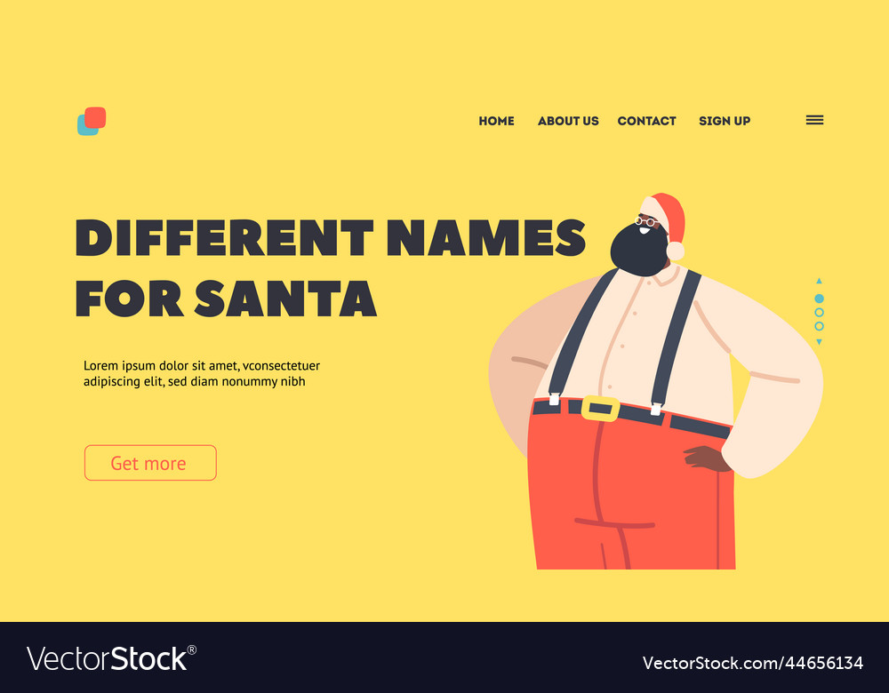 Different names for santa landing page template