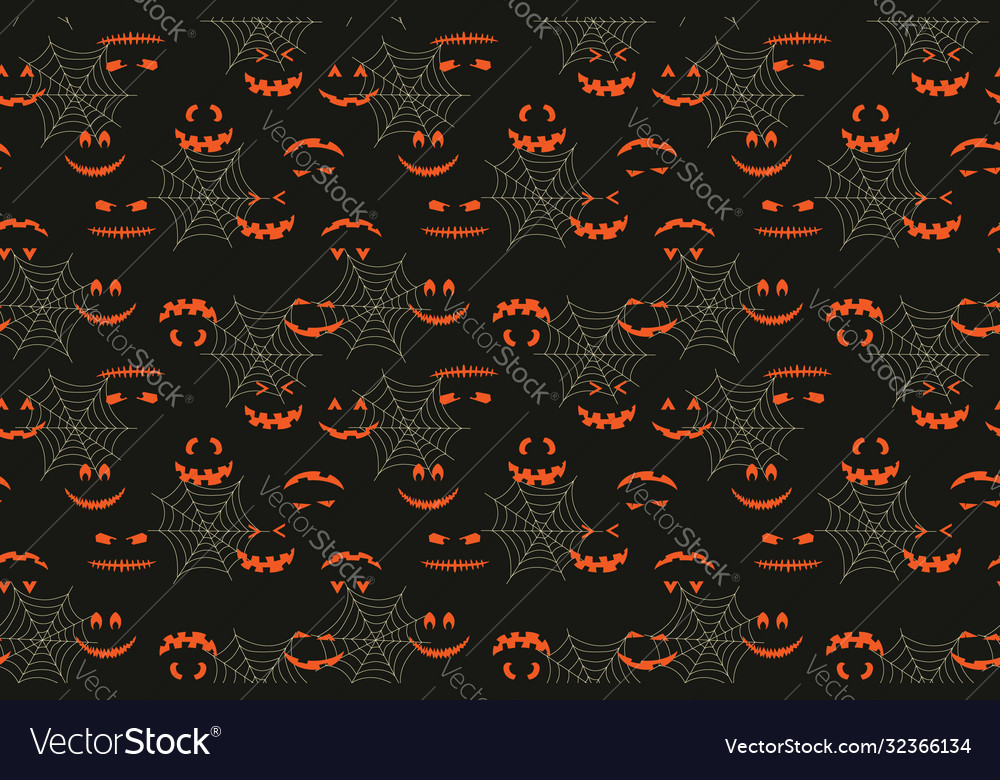 Halloween in spiderweb seamless pattern Royalty Free Vector