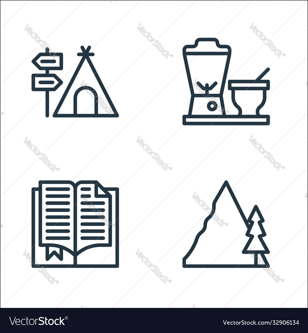 Hobbies line icons linear set quality vector image Hobbies line icons linear set quality