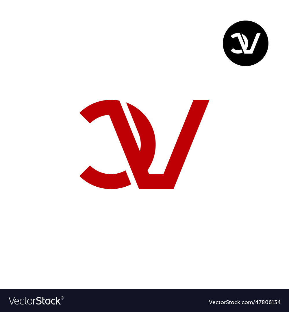 Letter cv monogram logo design vector image Letter cv monogram logo design
