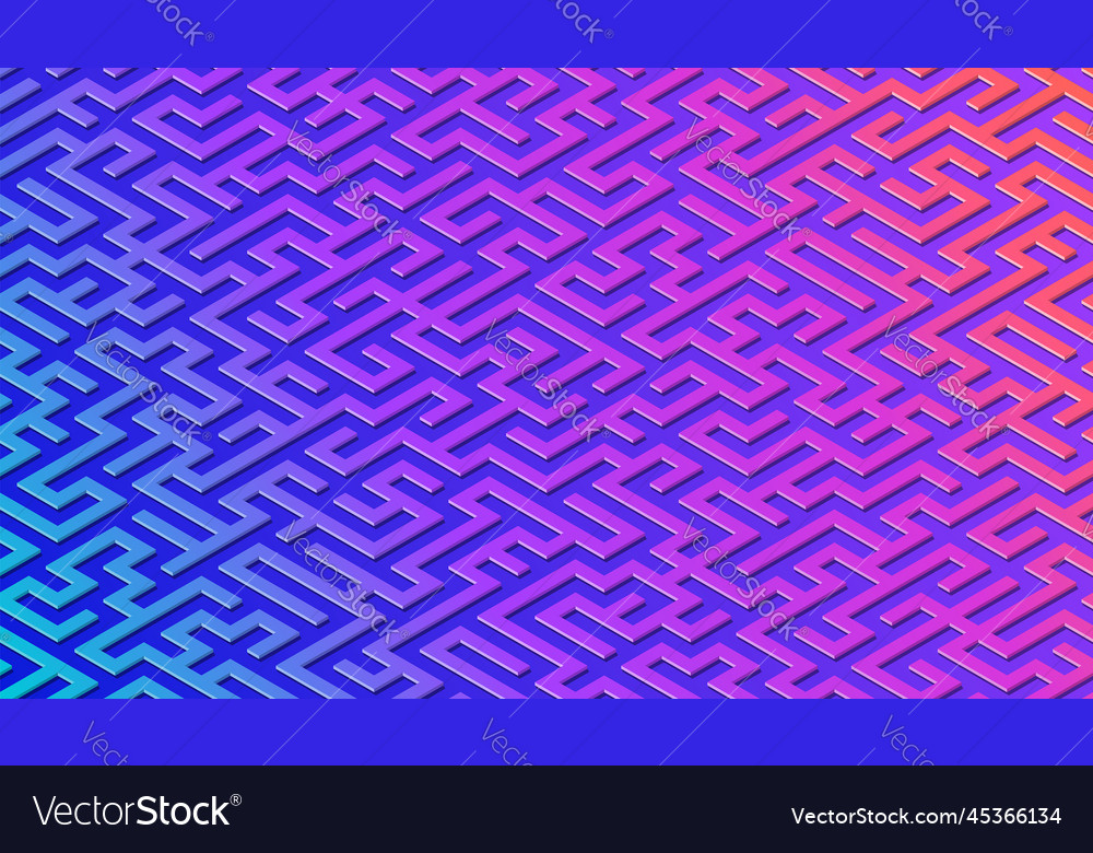 Maze pattern abstract background with vibrant vector image Maze pattern abstract background with vibrant
