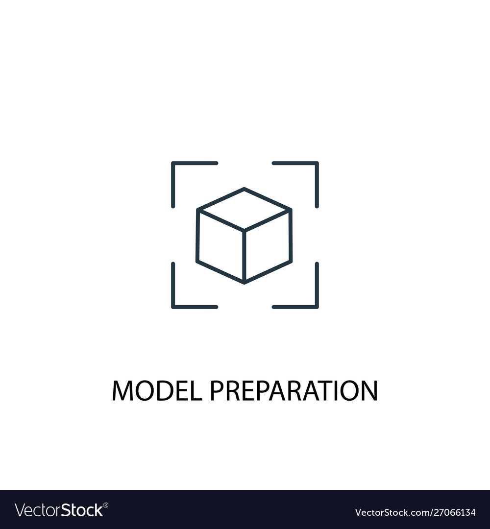Model preparation concept line icon simple