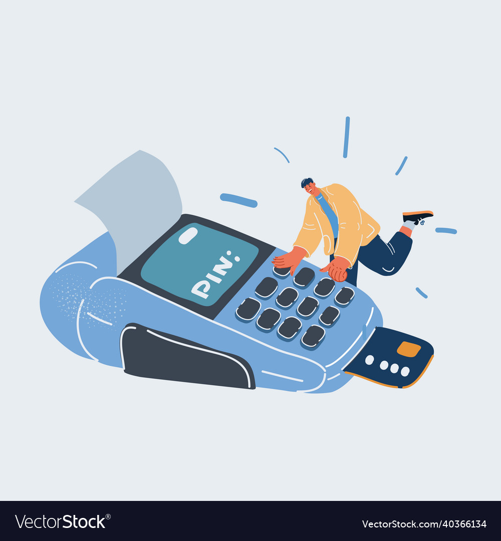 Pos terminal with inserted vector image Pos terminal with inserted