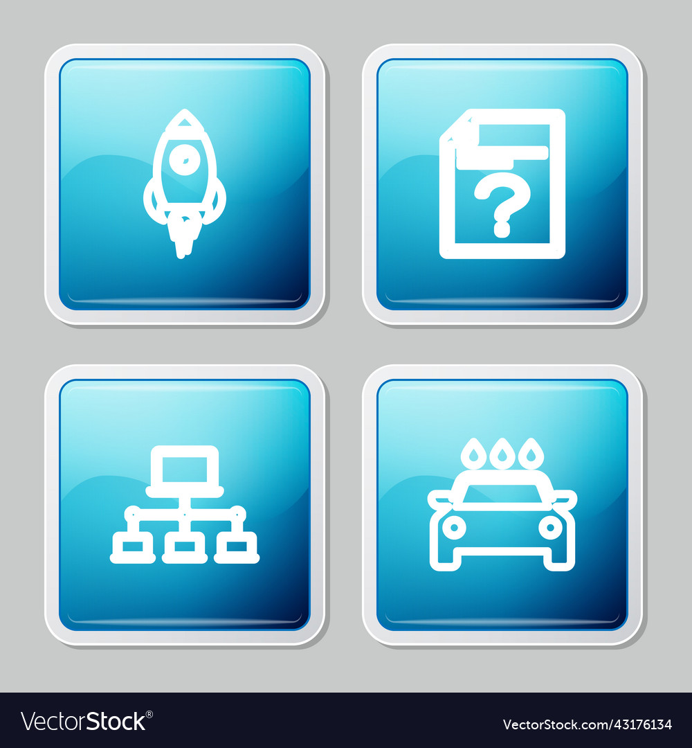 Set line rocket ship with fire unknown document Vector Image Set line rocket ship with fire unknown document