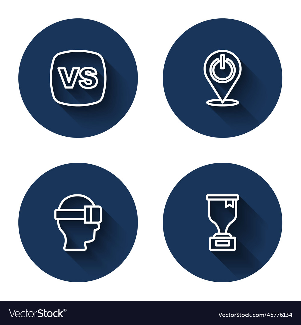 Set line vs versus battle power button virtual vector image Set line vs versus battle power button virtual