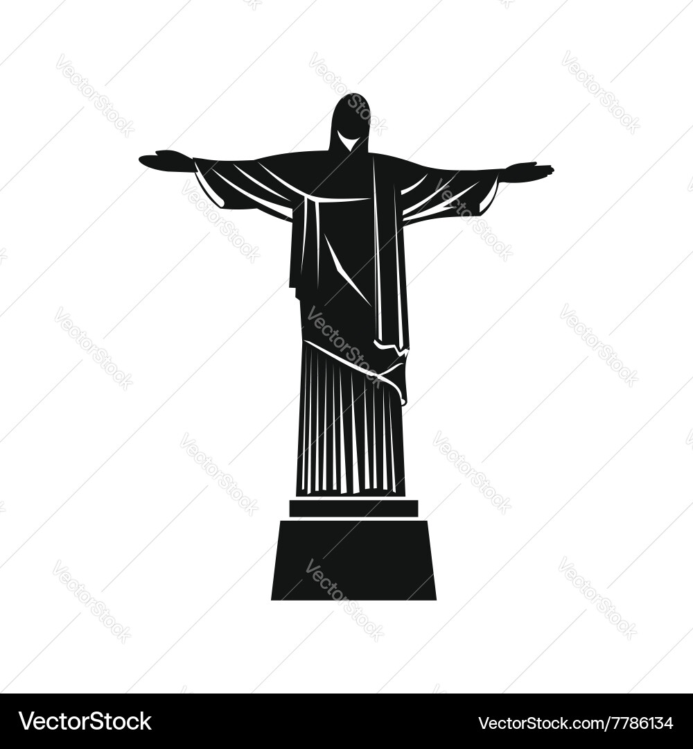 Statue Jesus Christ Rio De Janeiro Icon Royalty Free Vector