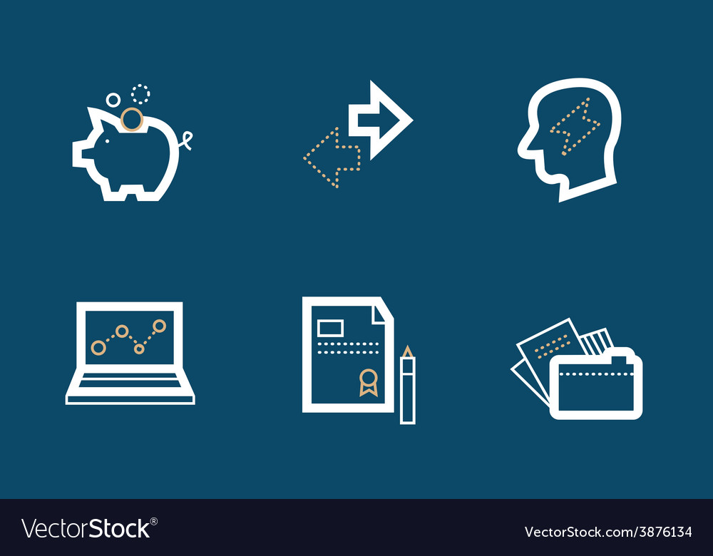 Stock and market symbol line icon on white