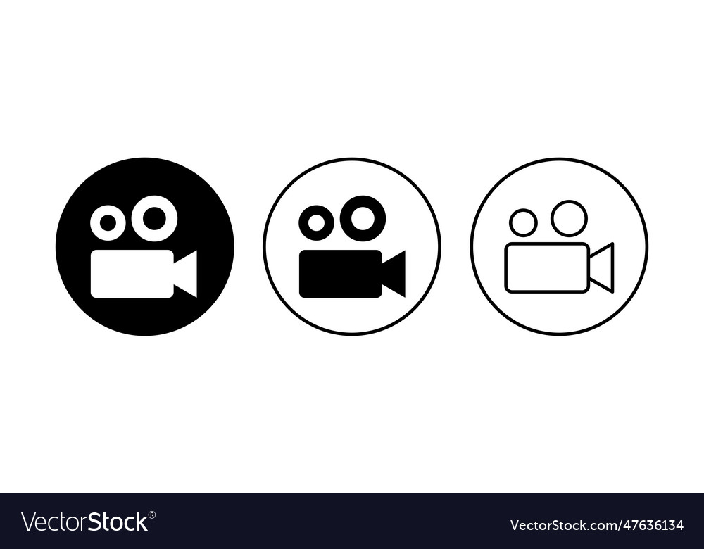 Video icon set video camera icon movie sign Vector Image