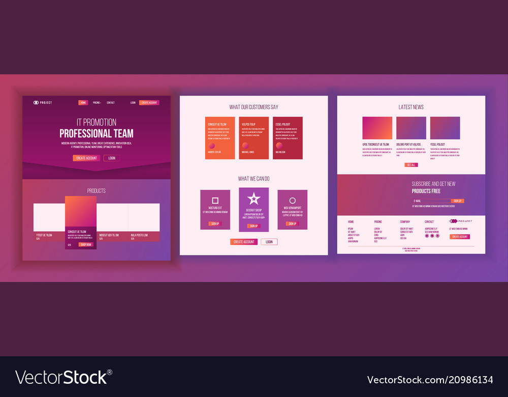 Web page design website business screen vector image Web page design website business screen