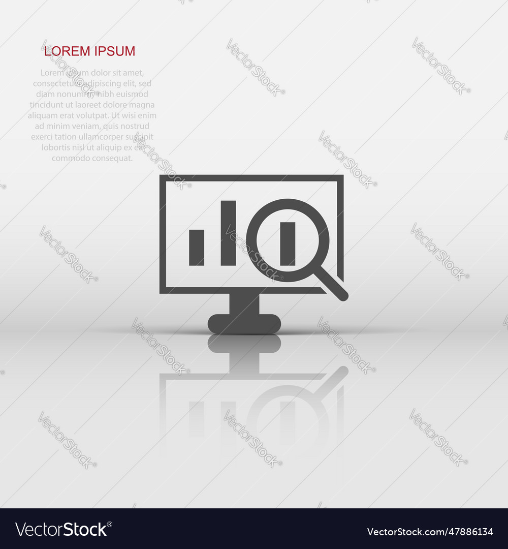 Website analytics icon in flat style seo data vector image Website analytics icon in flat style seo data