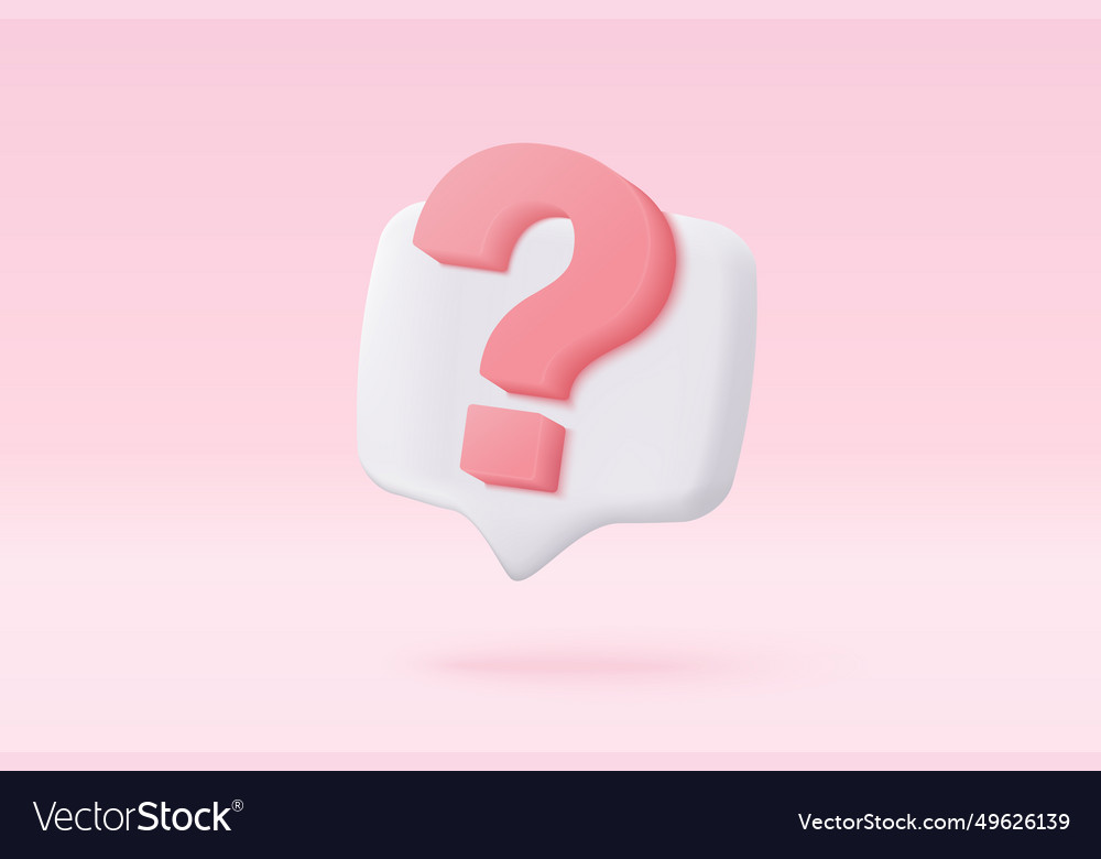 3d question mark icon sign or ask faq and qa
