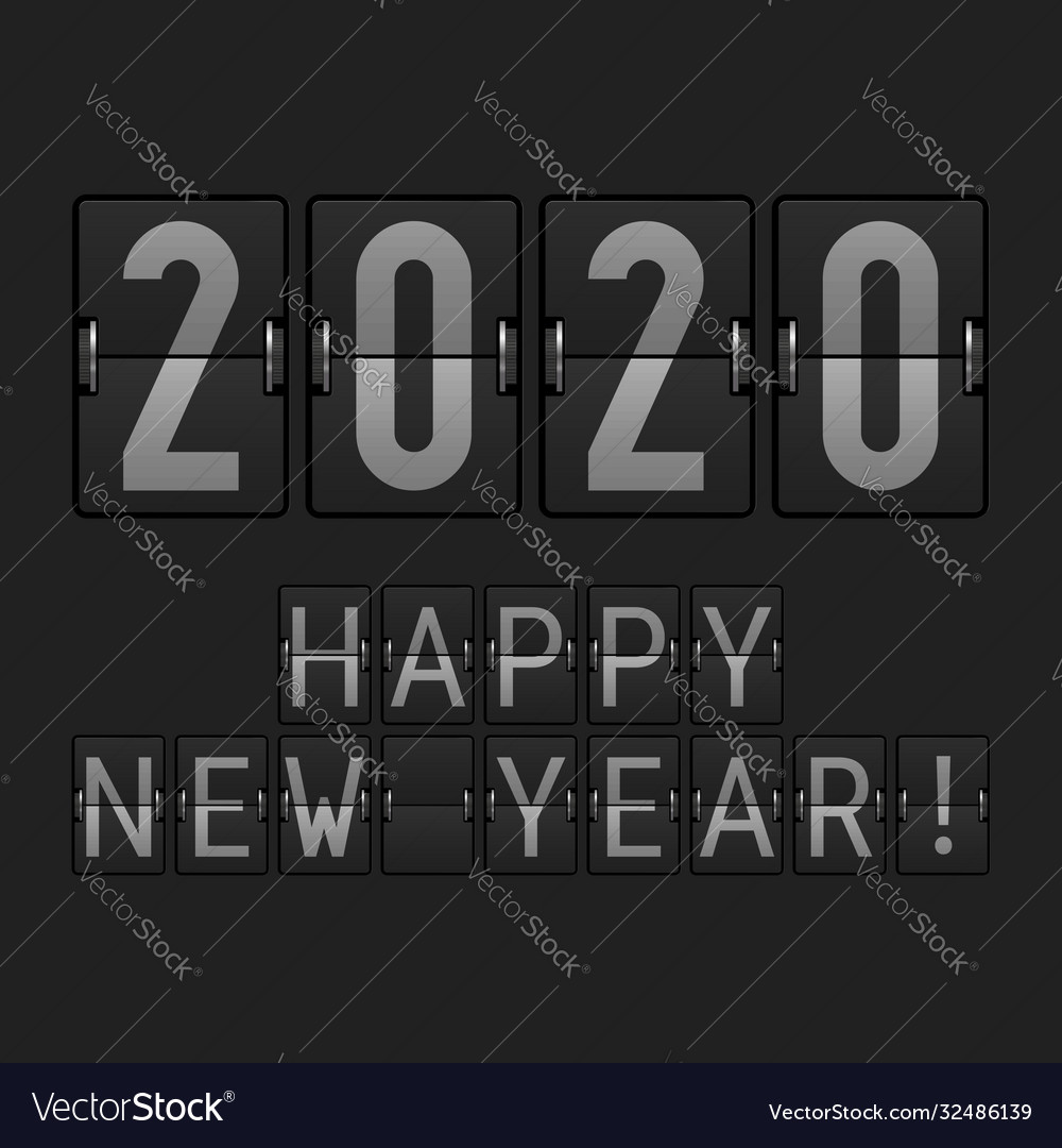 Airport display font 2020 big numbers happy new