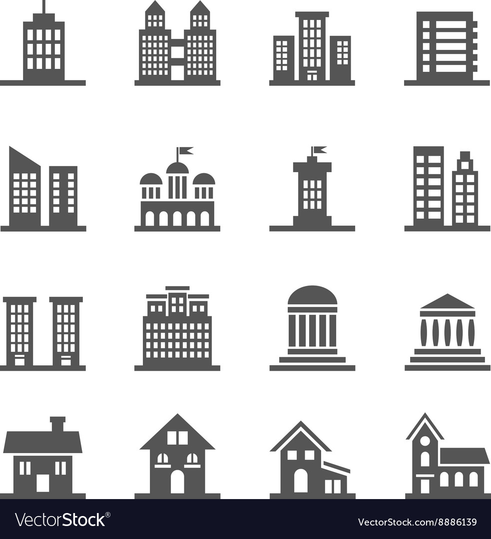 Building house icons Royalty Free Vector Image