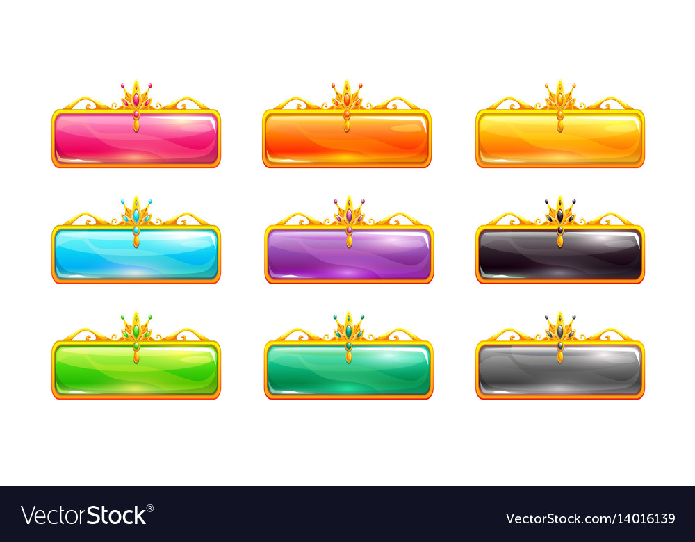 Decorative colorful long buttons set