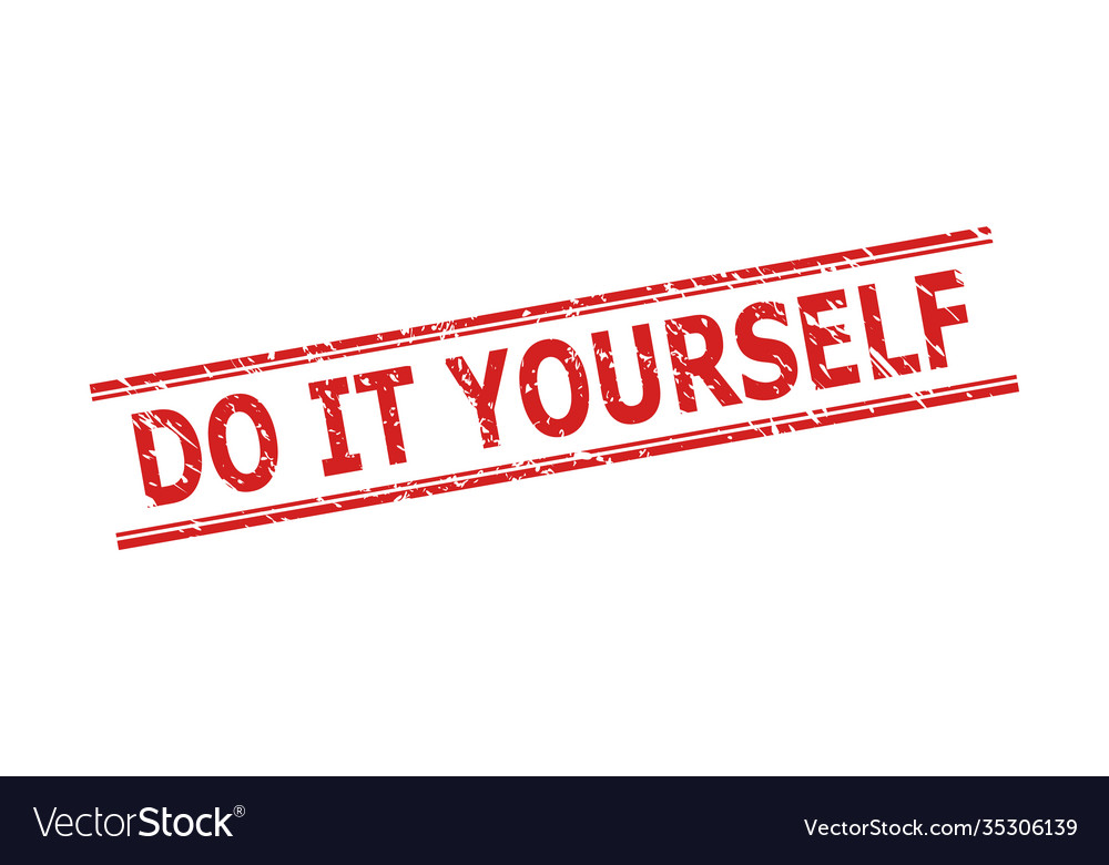 Do it yourself seal with unclean style and double Vector Image