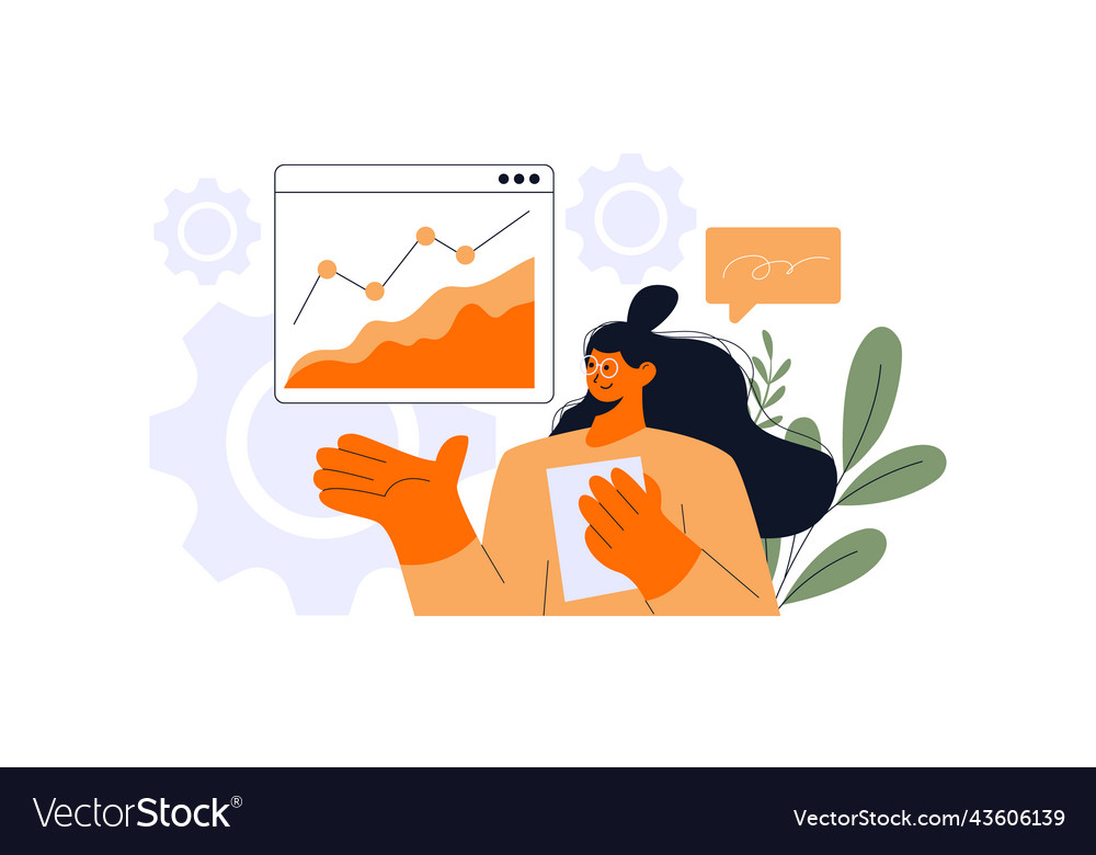 Flat design statistical and data analysis vector image Flat design statistical and data analysis