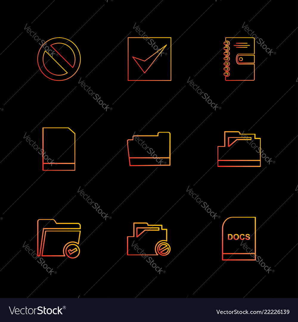 Folder files directory search code eps icons