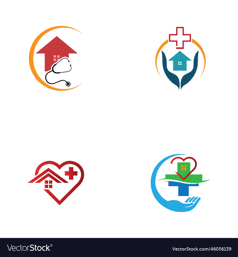 Home care logo template medical logo Royalty Free Vector