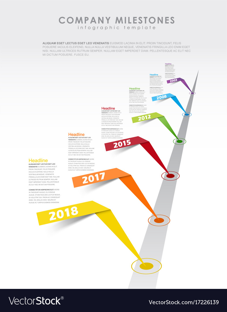 Infographic startup milestones timeline template Vector Image