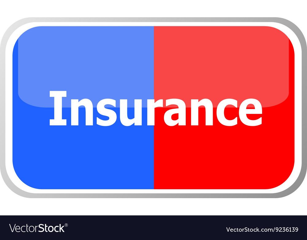 Insurance word on web button icon isolated