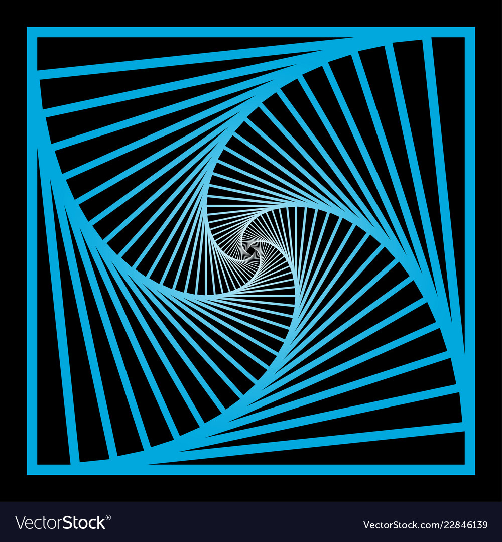 Inward concentric rotating spirally squares vector image Inward concentric rotating spirally squares
