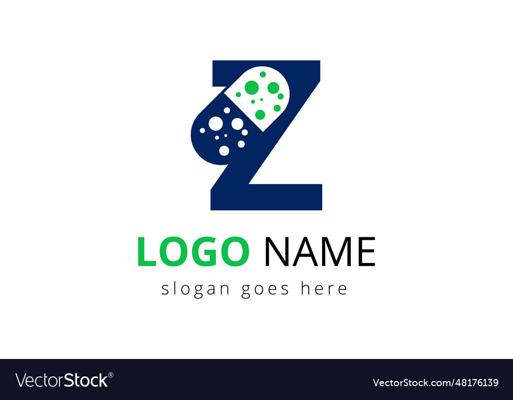 Letter z medicine tablet logo concept for Vector Image