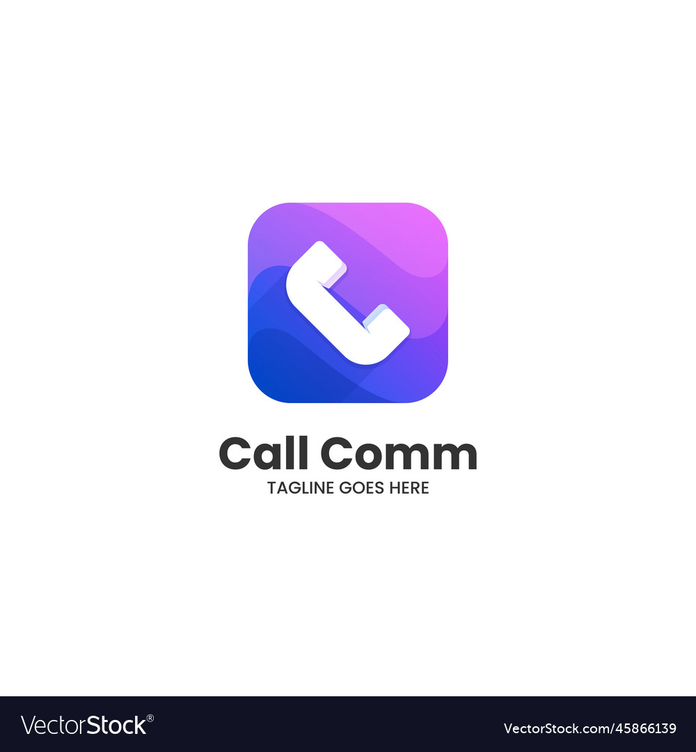 Logo call com gradient colorful style