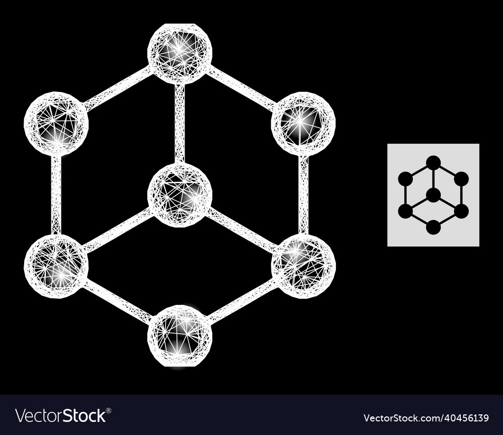 Magic irregular mesh isometric cube vector image Magic irregular mesh isometric cube