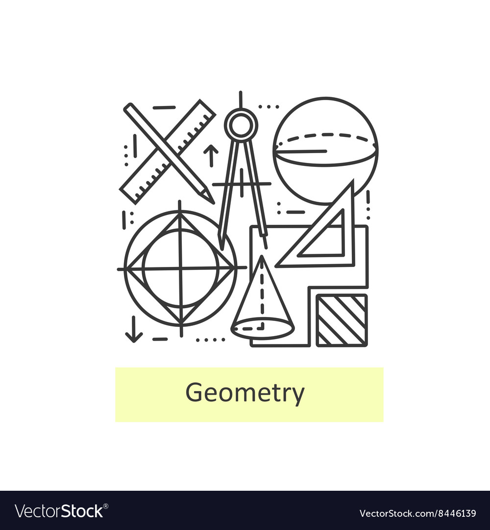 Modern thin line icons of geometry Royalty Free Vector Image