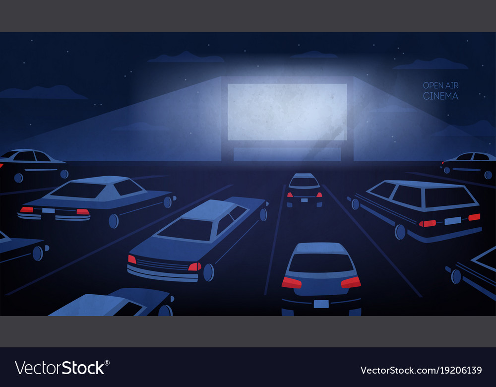 Open air outdoor or drive-in cinema theater