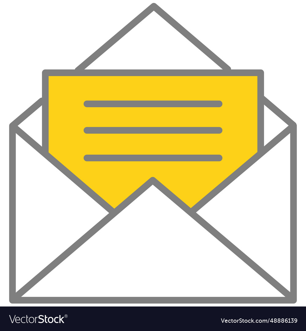Open message icon text letter in envelop