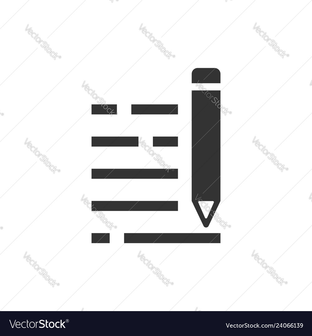 Pencil notepad icon in flat style document write vector image Pencil notepad icon in flat style document write