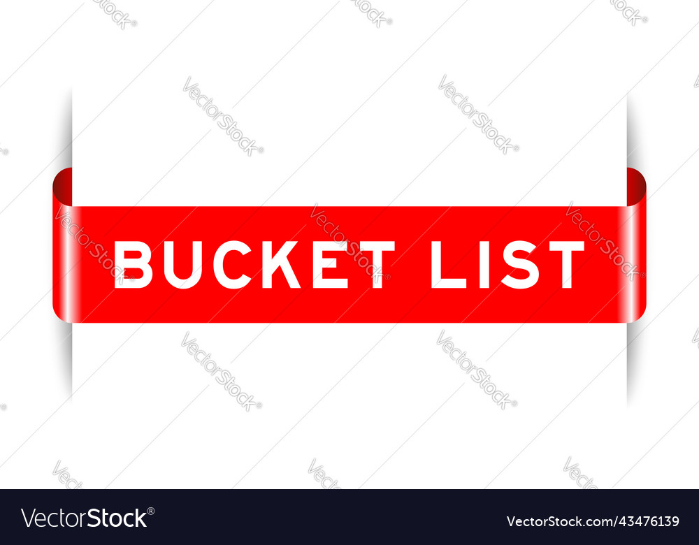 Red color inserted label banner with word bucket vector image Red color inserted label banner with word bucket