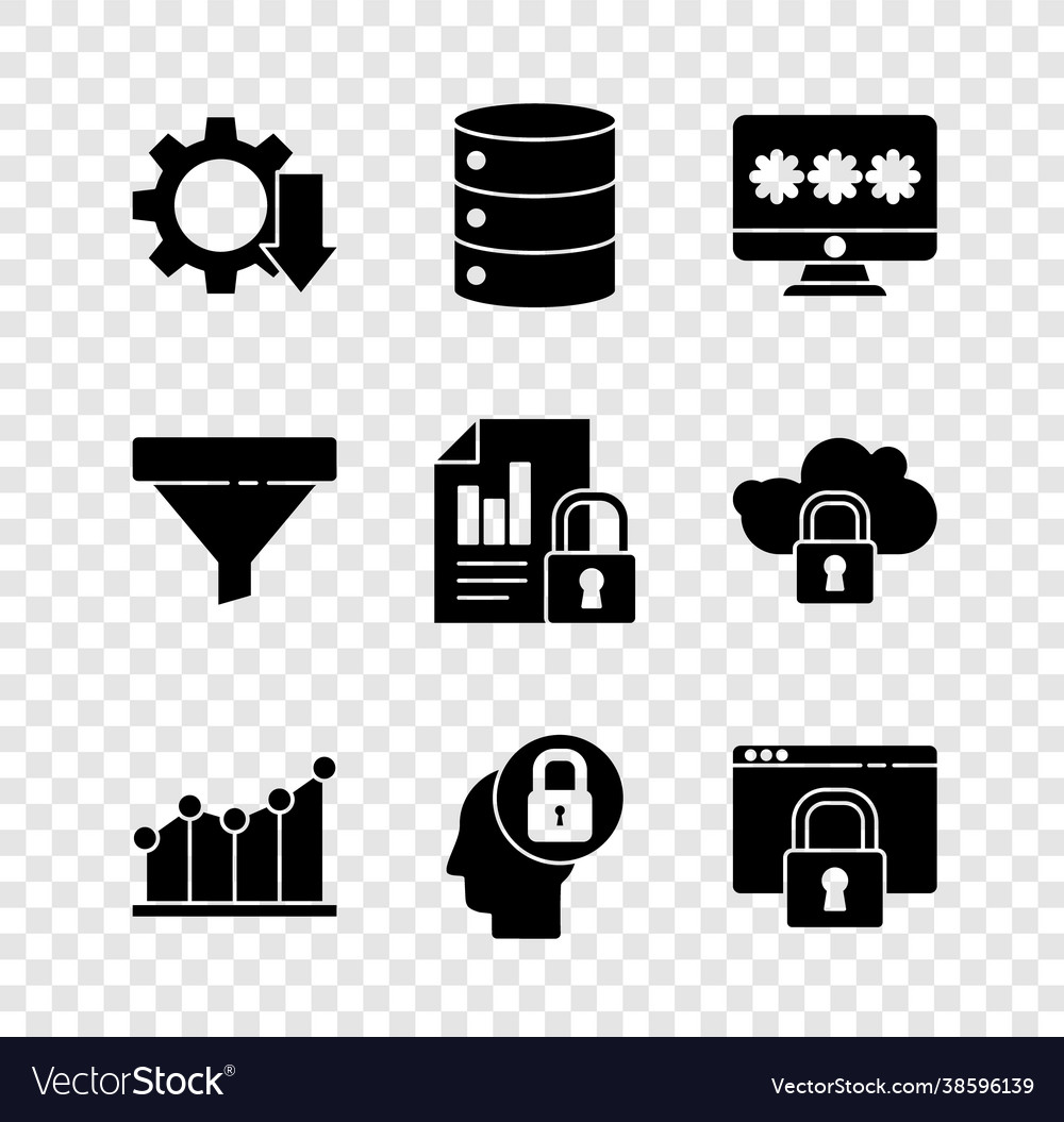 Set cost reduction server data web hosting Vector Image Set cost reduction server data web hosting