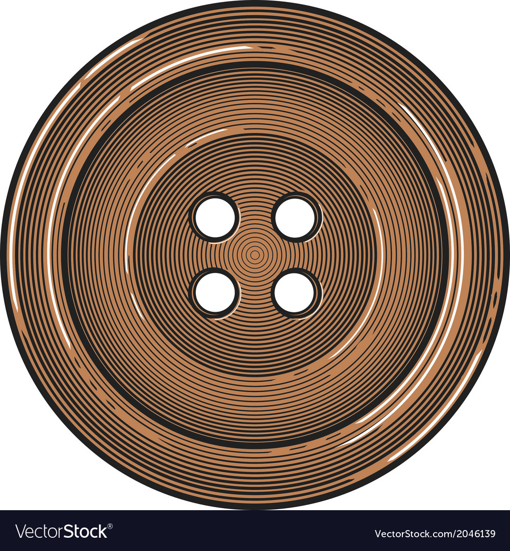 Sewing button in vintage engraving style Vector Image