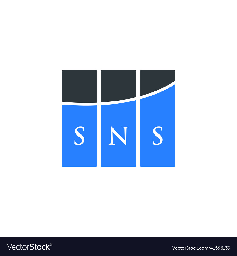 Sns letter logo design on white background