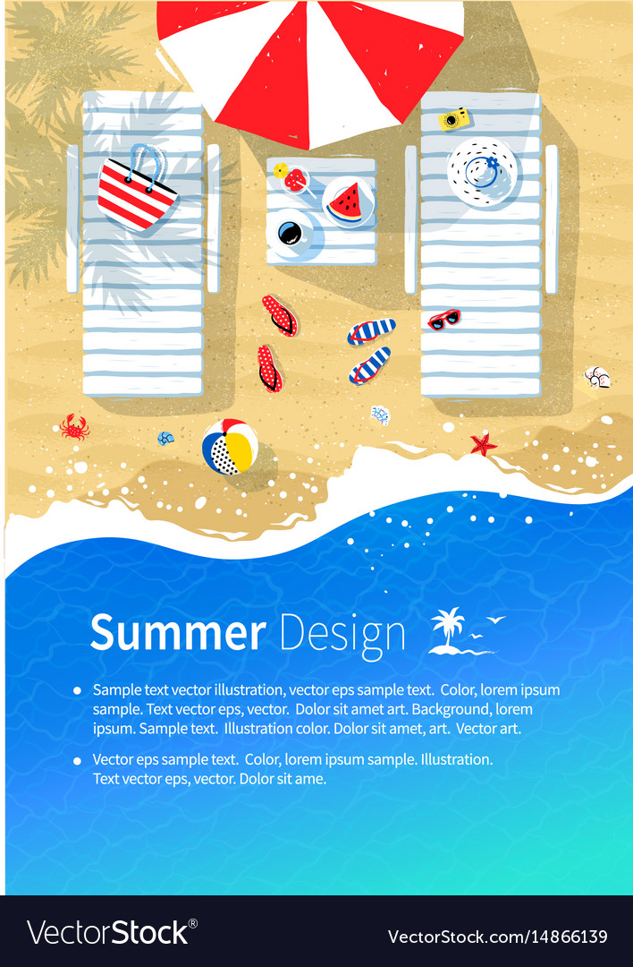 Summer vacation flyer design Royalty Free Vector Image