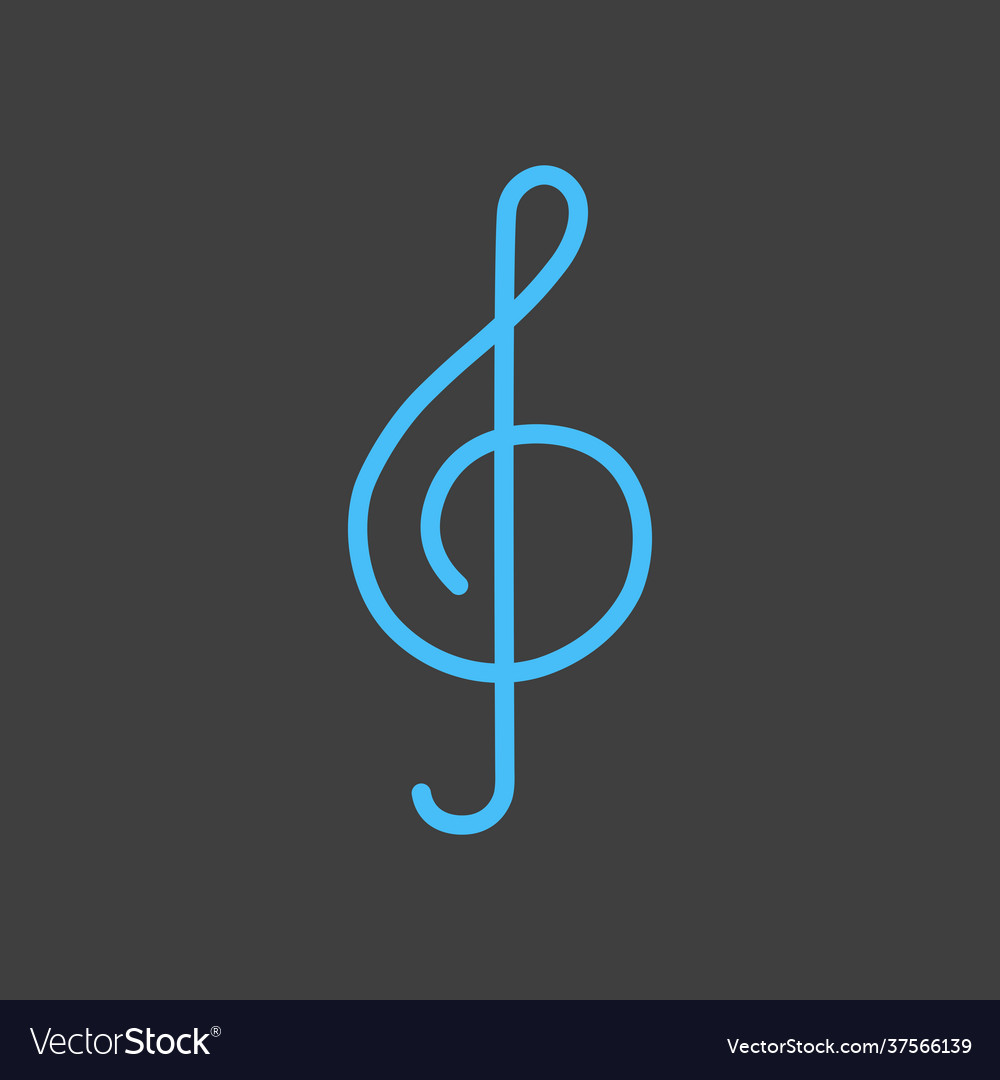 Treble clef icon on dark background