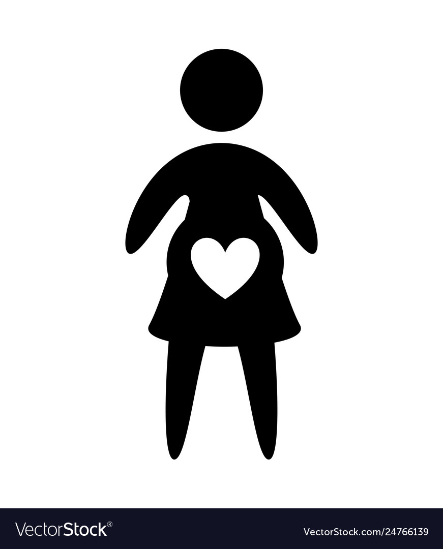 Woman pregnancy silhouette isolated icon