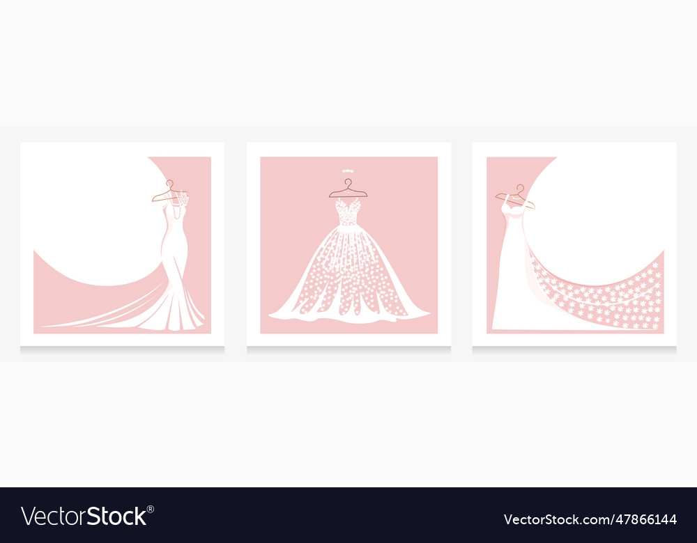 Beautiful dress on a hanger set Royalty Free Vector Image